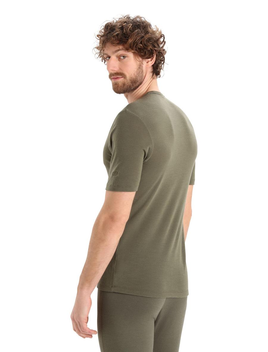 Loden Icebreaker Merino 175 Everyday Short Sleeve Crewe Thermal Top Men's Base Layers | AU 1377JPQJ